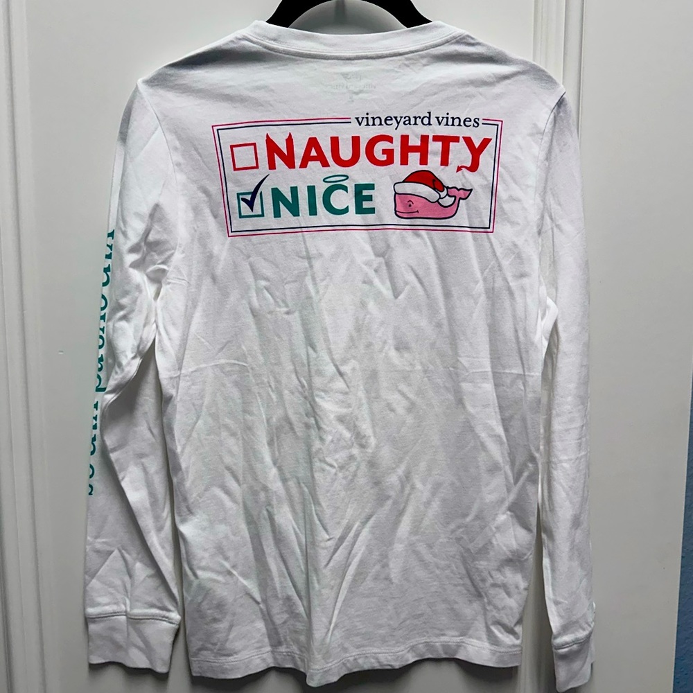NWT Vineyard Vines Holiday T-Shirt Boy's Youth M Long Sleeve Pocket